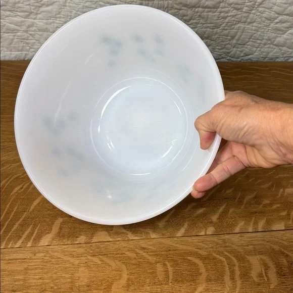 Vintage Federal Glass Mixing Bowl Oven Ware Turquoise Atomic Star MCM 3 QT - Picture 4 of 5